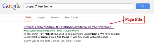 Drupal page title in Google search